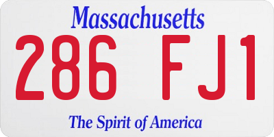 MA license plate 286FJ1