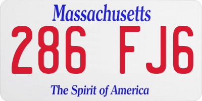 MA license plate 286FJ6
