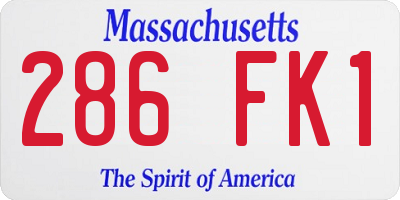 MA license plate 286FK1