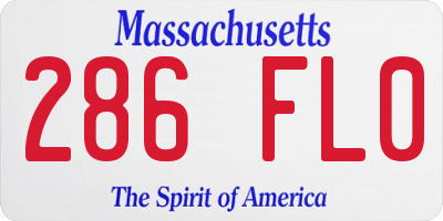 MA license plate 286FL0