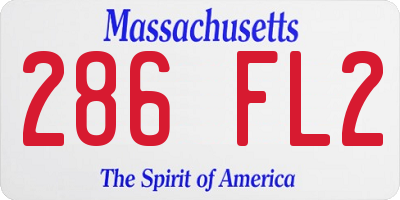 MA license plate 286FL2