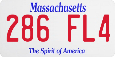 MA license plate 286FL4
