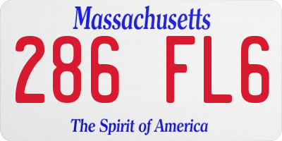MA license plate 286FL6