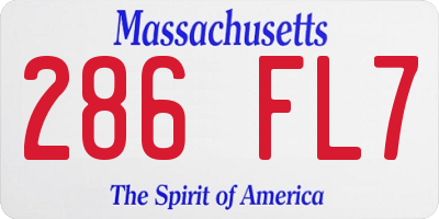 MA license plate 286FL7
