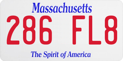 MA license plate 286FL8
