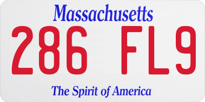 MA license plate 286FL9