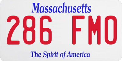 MA license plate 286FM0