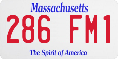 MA license plate 286FM1