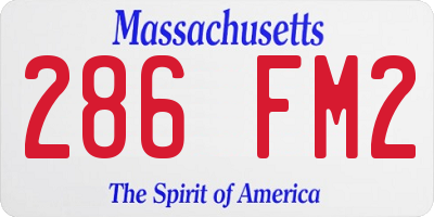 MA license plate 286FM2