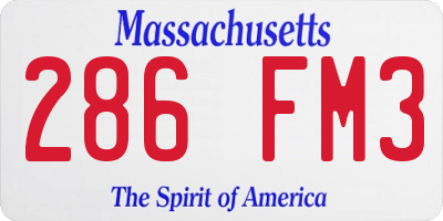 MA license plate 286FM3