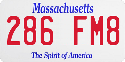 MA license plate 286FM8