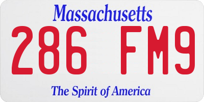 MA license plate 286FM9