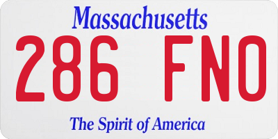 MA license plate 286FN0