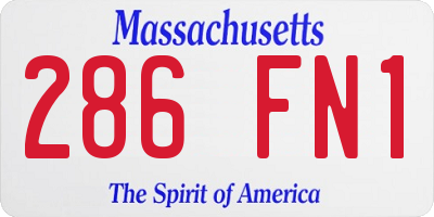 MA license plate 286FN1
