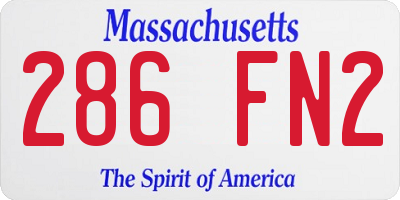MA license plate 286FN2