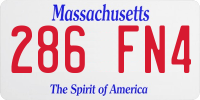 MA license plate 286FN4