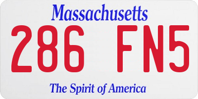 MA license plate 286FN5