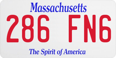 MA license plate 286FN6