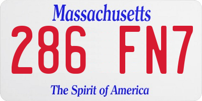 MA license plate 286FN7