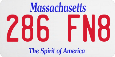 MA license plate 286FN8