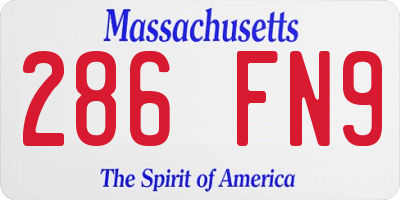 MA license plate 286FN9