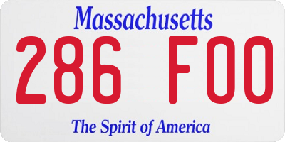 MA license plate 286FO0