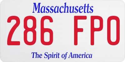 MA license plate 286FP0