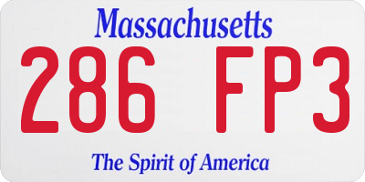 MA license plate 286FP3