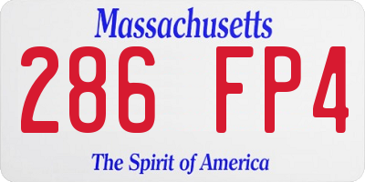 MA license plate 286FP4