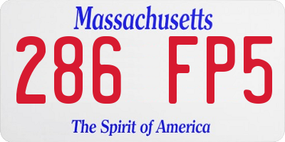 MA license plate 286FP5