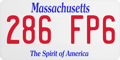MA license plate 286FP6