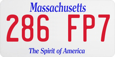 MA license plate 286FP7