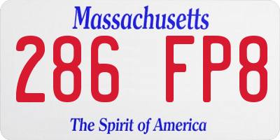 MA license plate 286FP8