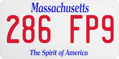 MA license plate 286FP9