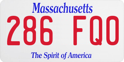 MA license plate 286FQ0