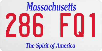 MA license plate 286FQ1