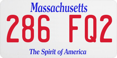 MA license plate 286FQ2