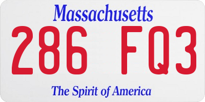 MA license plate 286FQ3