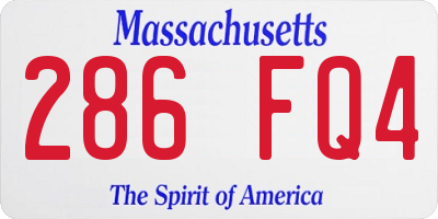 MA license plate 286FQ4
