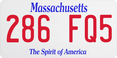 MA license plate 286FQ5