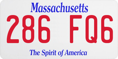 MA license plate 286FQ6
