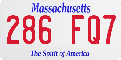 MA license plate 286FQ7