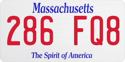 MA license plate 286FQ8