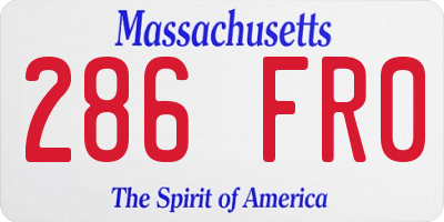 MA license plate 286FR0