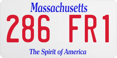 MA license plate 286FR1