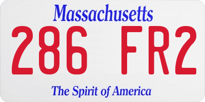 MA license plate 286FR2