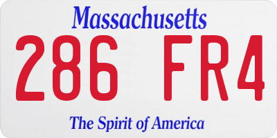 MA license plate 286FR4