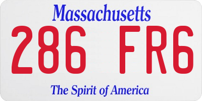 MA license plate 286FR6