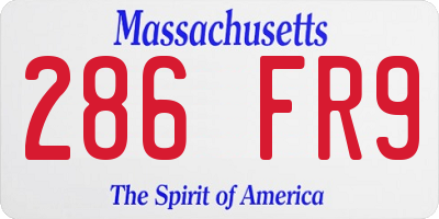 MA license plate 286FR9