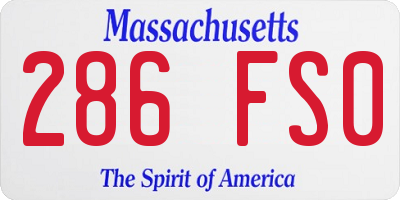 MA license plate 286FS0